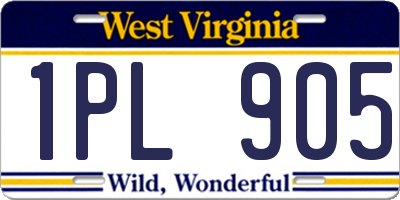 WV license plate 1PL905
