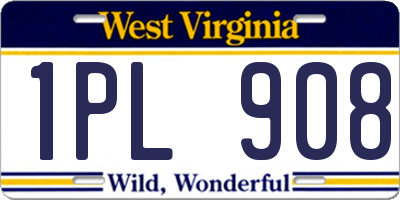 WV license plate 1PL908