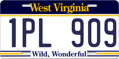 WV license plate 1PL909