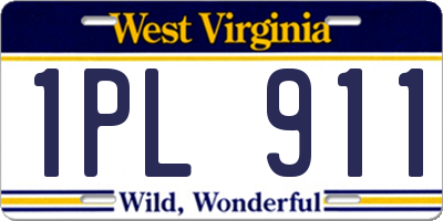 WV license plate 1PL911