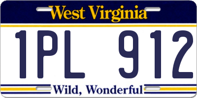 WV license plate 1PL912