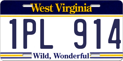 WV license plate 1PL914