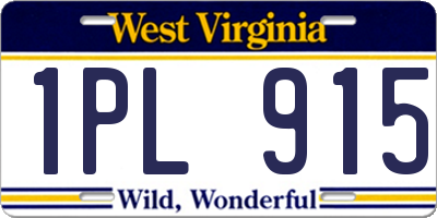 WV license plate 1PL915