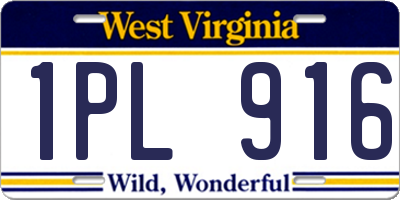 WV license plate 1PL916