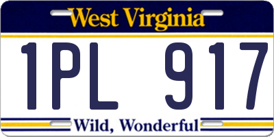 WV license plate 1PL917