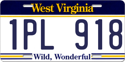 WV license plate 1PL918