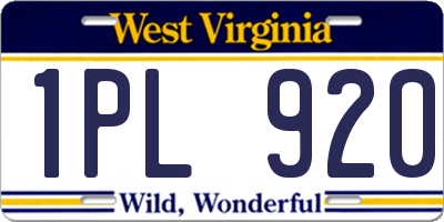WV license plate 1PL920