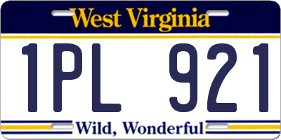WV license plate 1PL921