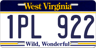 WV license plate 1PL922
