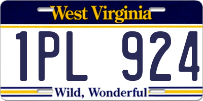 WV license plate 1PL924