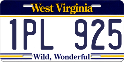 WV license plate 1PL925