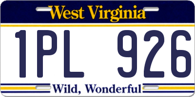 WV license plate 1PL926