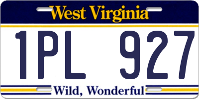 WV license plate 1PL927