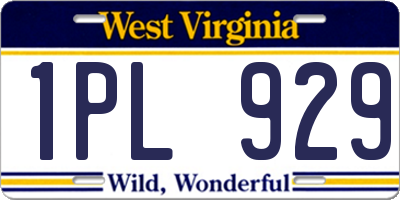 WV license plate 1PL929