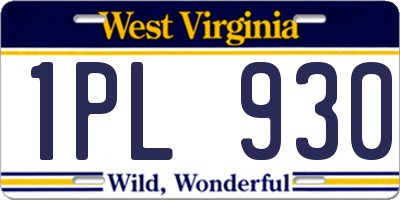 WV license plate 1PL930