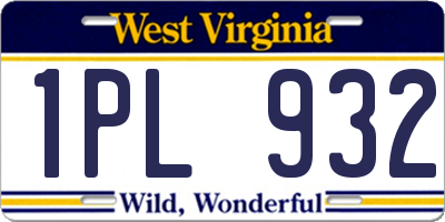 WV license plate 1PL932