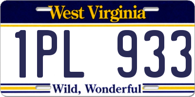 WV license plate 1PL933