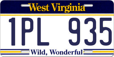 WV license plate 1PL935