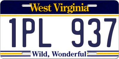 WV license plate 1PL937