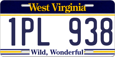 WV license plate 1PL938