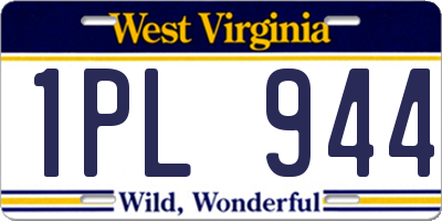 WV license plate 1PL944