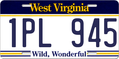 WV license plate 1PL945