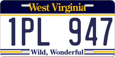 WV license plate 1PL947