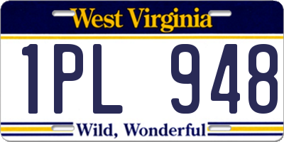 WV license plate 1PL948