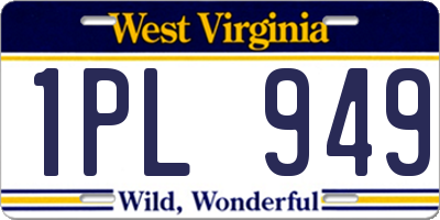 WV license plate 1PL949