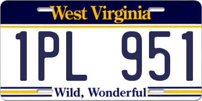 WV license plate 1PL951