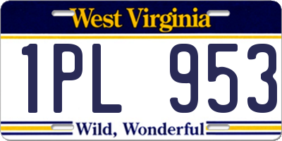 WV license plate 1PL953