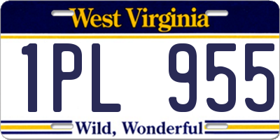 WV license plate 1PL955