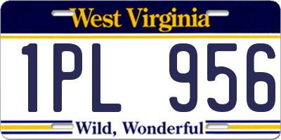 WV license plate 1PL956