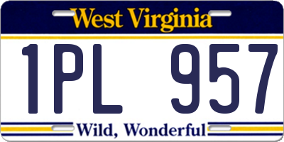 WV license plate 1PL957