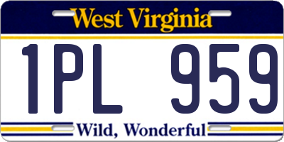 WV license plate 1PL959