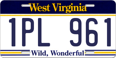 WV license plate 1PL961