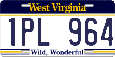 WV license plate 1PL964