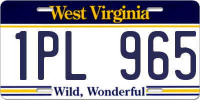 WV license plate 1PL965