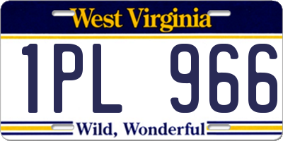 WV license plate 1PL966