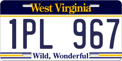 WV license plate 1PL967