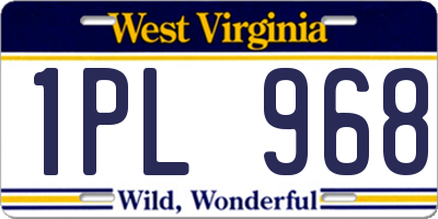 WV license plate 1PL968
