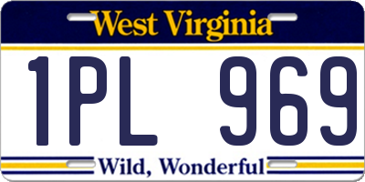 WV license plate 1PL969
