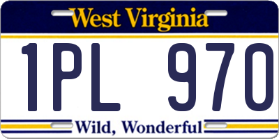 WV license plate 1PL970