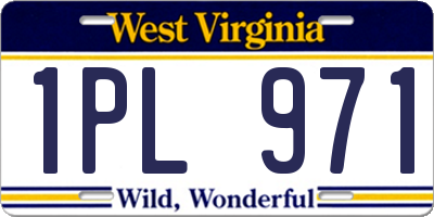 WV license plate 1PL971