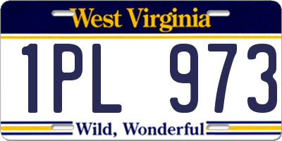WV license plate 1PL973