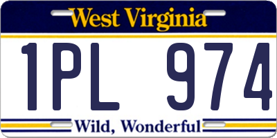 WV license plate 1PL974