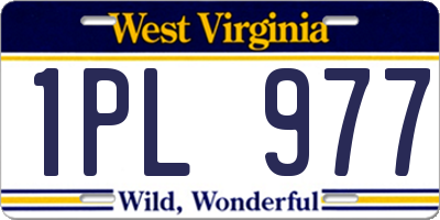 WV license plate 1PL977