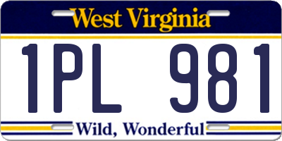 WV license plate 1PL981