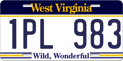 WV license plate 1PL983