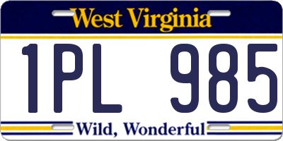 WV license plate 1PL985